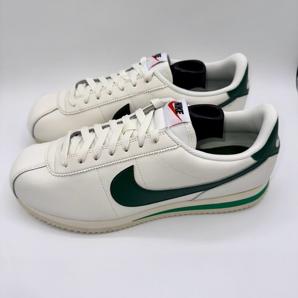 Nike Cortez Sneakers Men's Size 10.5 Women's Size 12 Gorge Green Leather White - Picture 2 of 14